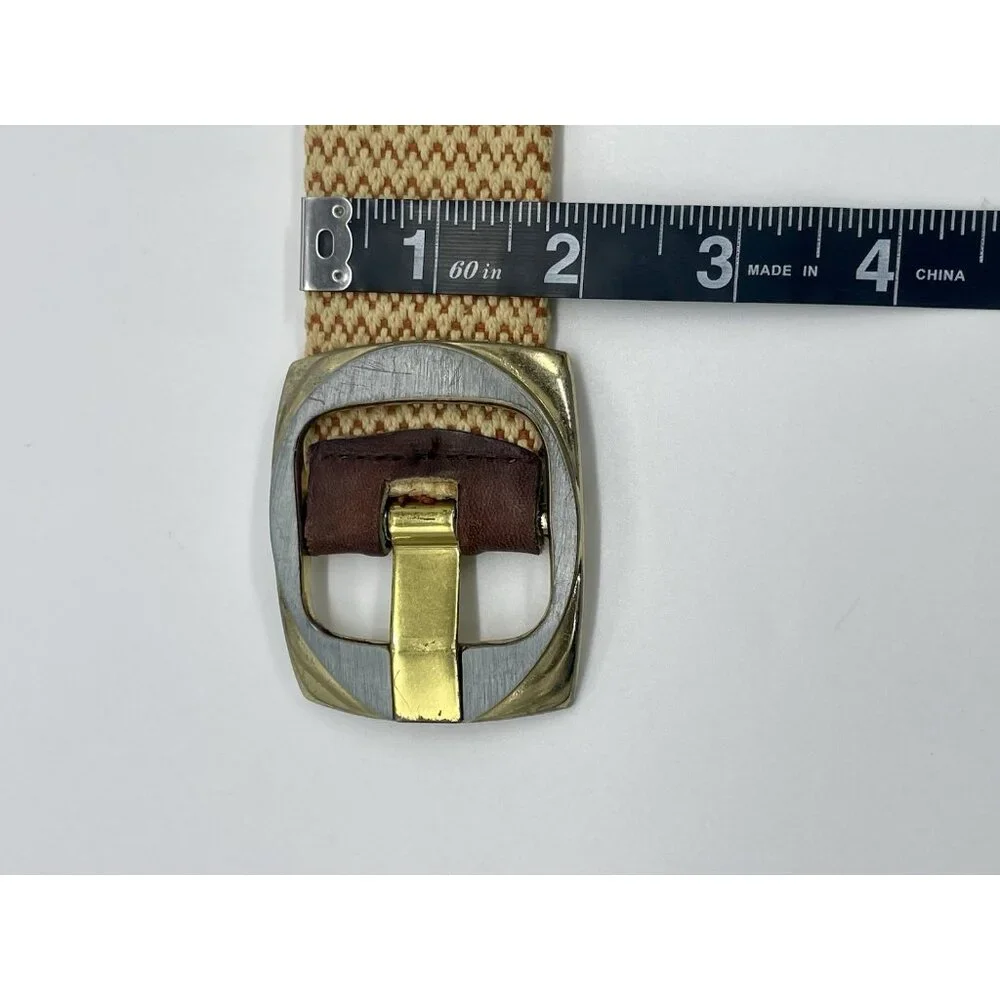 Belt Bohemian Hippie Runway Vintage‎ Macrame Woven 70s 80s  Leather Sz L 35”